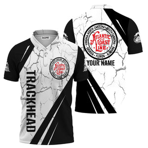 Railspirit Personalized Atlantic Coast Line Railroad Polo Shirt Crackle Texture Style Train Shirt For Trackhead