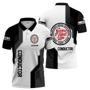 Railspirit Personalized Atlantic Coast Line Railroad Polo Shirt Unique Railway Style with Custom Job Train Shirt