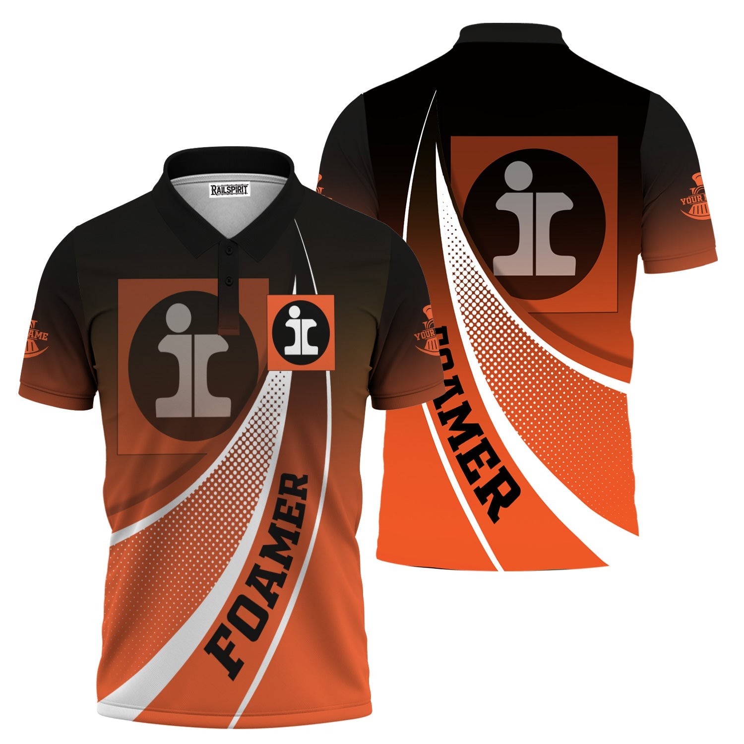 Railspirit Personalized Illinois Central Railroad Polo Shirt Railway-Themed Style Shirt Gift Idea For Trainspotter