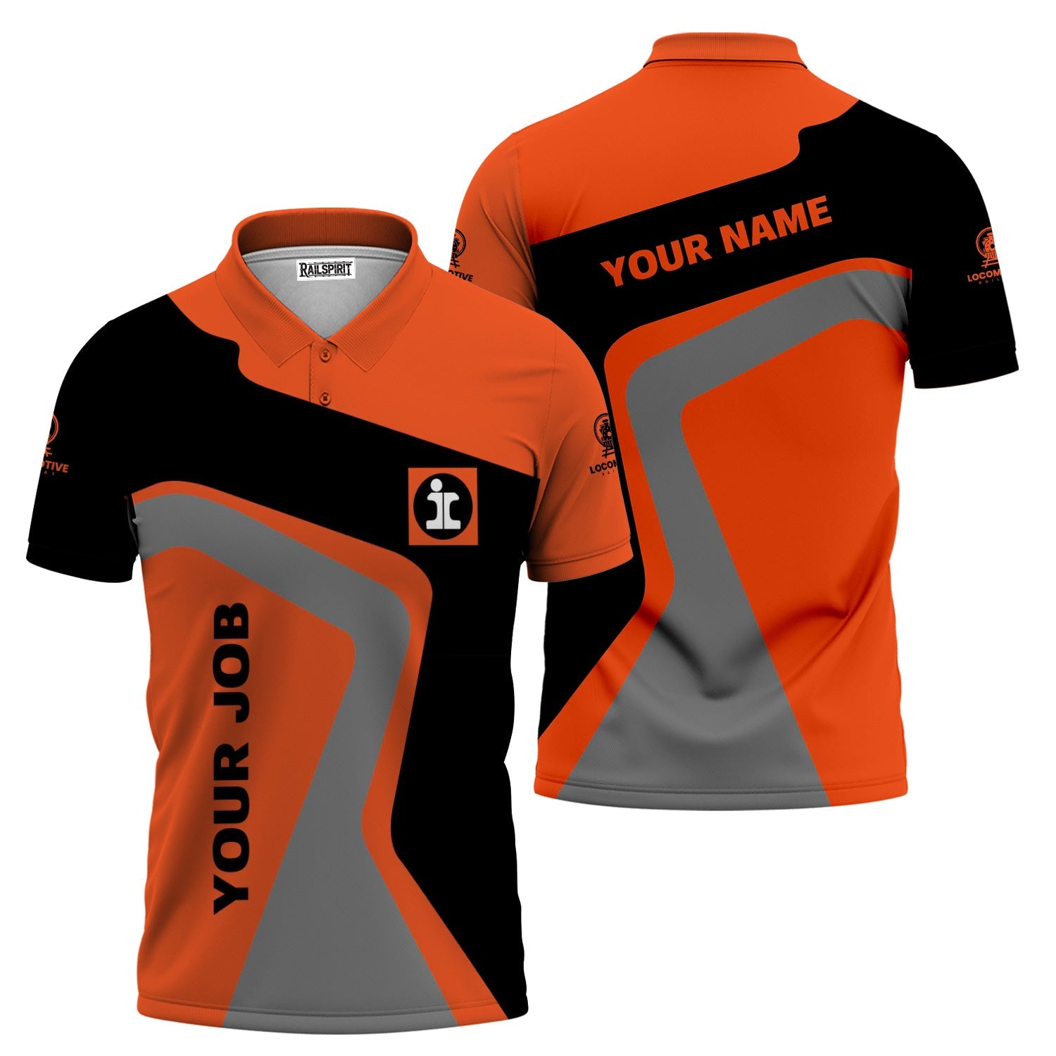 Railspirit Personalized Illinois Central Railroad Polo Shirt Unique Design with Custom Job Position Train Shirt