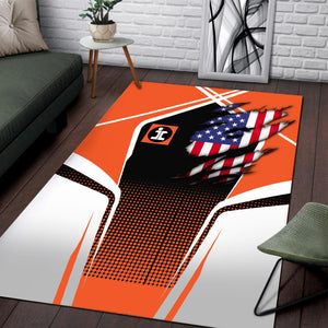 Railspirit Personalized Illinois Central Railroad Area Rug American Eagle Vintage Train Rug