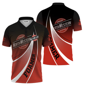 Railspirit Personalized Chicago and North Western Railway Polo Shirt Railway-Themed Style Shirt Gift Idea For Trainspotter