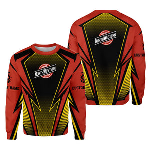 Railspirit Personalized Chicago and North Western Railway Sweatshirt Lightning Graphic Style Shirt Gift Idea For Train Lover