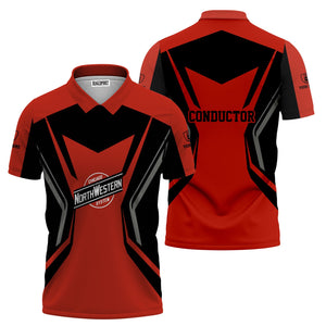 Railspirit Personalized Chicago and North Western Railway Polo Shirt Unique Style with Custom Job Train Shirt