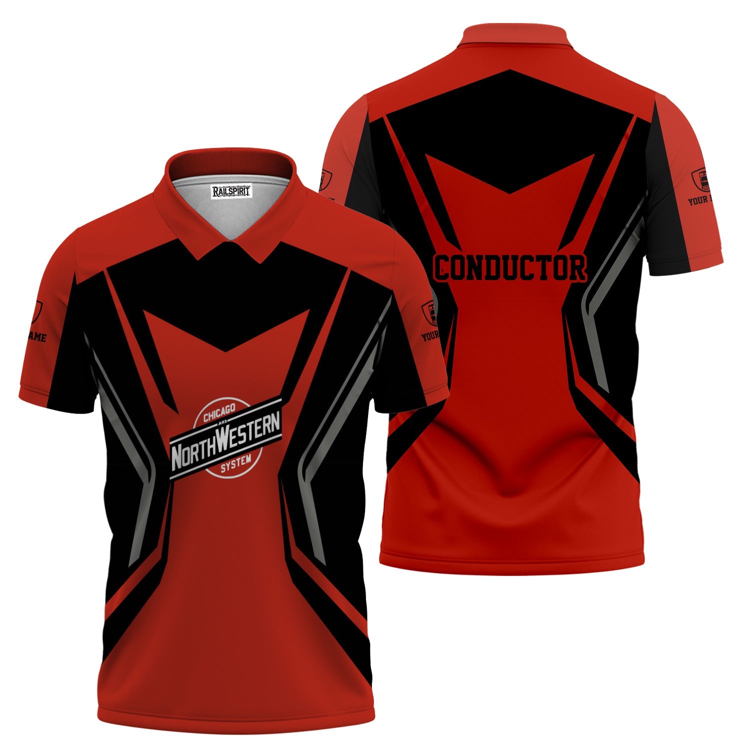 Railspirit Personalized Chicago and North Western Railway Polo Shirt Unique Style with Custom Job Train Shirt