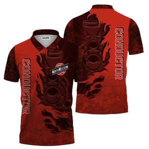 Railspirit Personalized Chicago and North Western Railway Polo Shirt Blazing Style with Custom Position Train Shirt