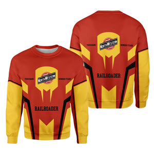 Railspirit Personalized Chicago and North Western Railway Sweatshirt Custom Year Railroader Shirt Gift Idea For Train Lover