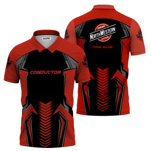 Railspirit Personalized Chicago and North Western Railway Polo Shirt Standout Style with Custom Position Train Shirt