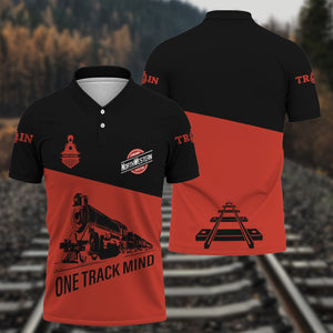 Railspirit Personalized Chicago and North Western Railway Polo Shirt One Track Mind Unisex Train Shirt Gift Idea For Train Lover