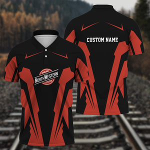 Railspirit Personalized Chicago and North Western Railway Polo Shirt Strong Line Style Train Unisex Shirt All Over Print