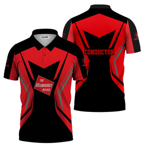 Railspirit Personalized Chicago, Milwaukee, St. Paul and Pacific Railroad Polo Shirt Unique Style with Custom Job Milwaukee Road Train Shirt
