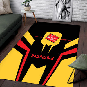 Railspirit Personalized Chicago, Milwaukee, St. Paul and Pacific Railroad Area Rug Custom Year Railroader Milwaukee Road Rug