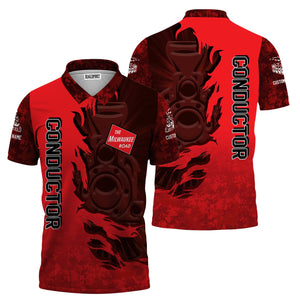 Railspirit Personalized Chicago, Milwaukee, St. Paul and Pacific Railroad Polo Shirt Blazing Style with Custom Position Milwaukee Road Train Shirt