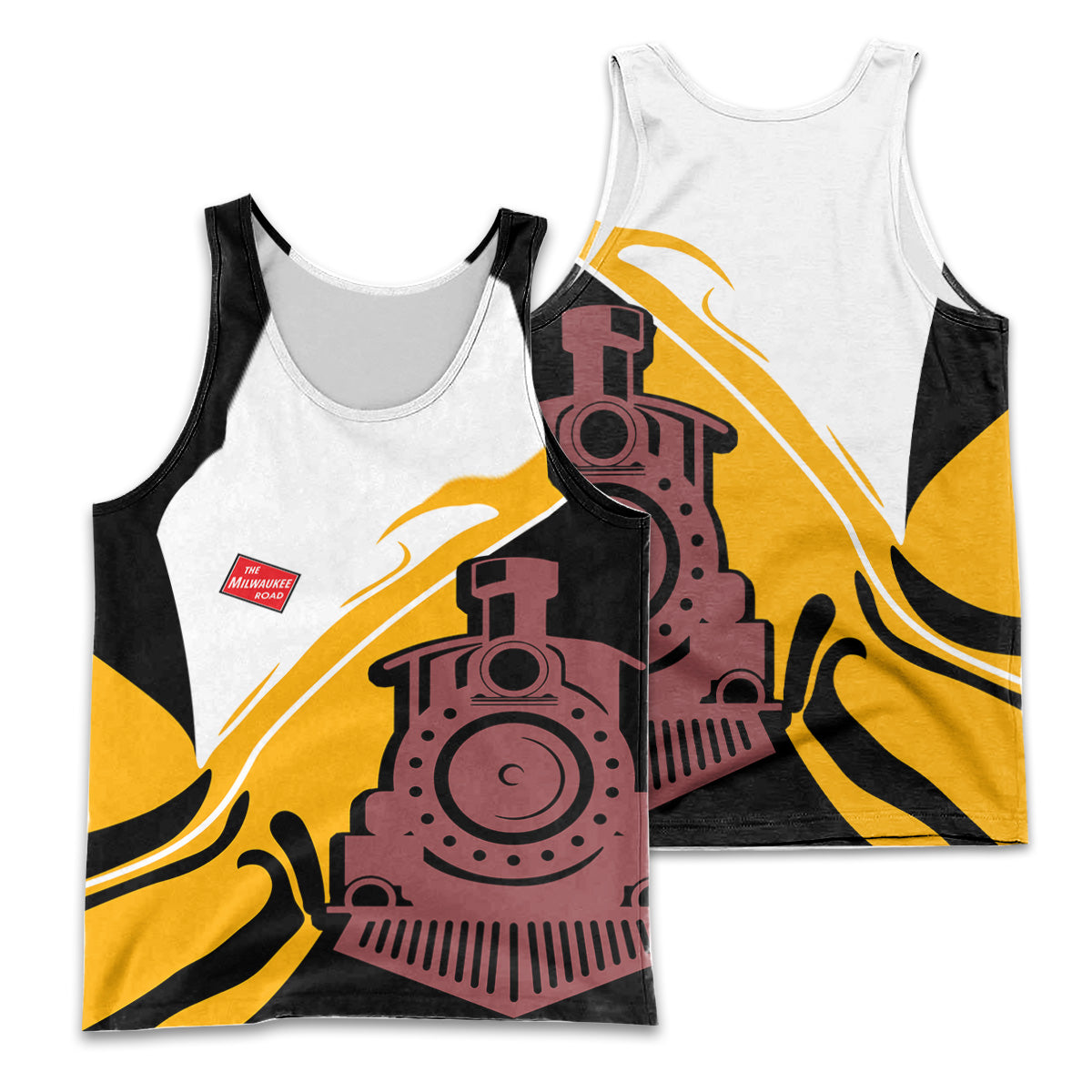 Railspirit Personalized Chicago, Milwaukee, St. Paul and Pacific Railroad Men Tank Top Flame-Inspired Style Milwaukee Road Shirt