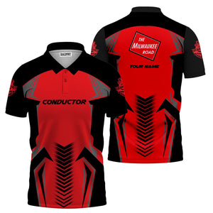 Railspirit Personalized Chicago, Milwaukee, St. Paul and Pacific Railroad Polo Shirt Standout Style with Custom Position Milwaukee Road Train Shirt