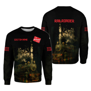 Railspirit Personalized Chicago, Milwaukee, St. Paul and Pacific Railroad Sweatshirt Vintage Train Art Style Milwaukee Road Shirt For Locomotive Fans