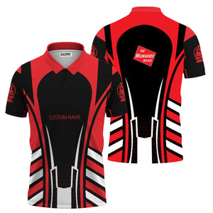 Railspirit Personalized Chicago, Milwaukee, St. Paul and Pacific Railroad Polo Shirt Striped Railroad Style Milwaukee Road Train Shirt All Over Print