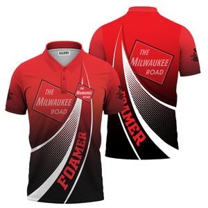 Railspirit Personalized Chicago, Milwaukee, St. Paul and Pacific Railroad Polo Shirt Railway-Themed Style Milwaukee Road Shirt Gift For Trainspotter