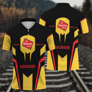 Railspirit Personalized Chicago, Milwaukee, St. Paul and Pacific Railroad Polo Shirt Custom Year Railroader Milwaukee Road Shirt Gift For Train Lover