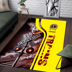 Railspirit Personalized Denver and Rio Grande Western Railroad Area Rug Railroad Crossing Sign Rug All Over Print