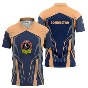 Railspirit Personalized Denver and Rio Grande Western Railroad Polo Shirt Futuristic Design with Custom Job Train Shirt