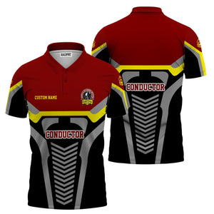 Railspirit Personalized Denver and Rio Grande Western Railroad Polo Shirt Track-Inspired with Custom Job Position Train Shirt