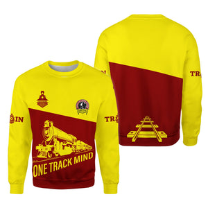 Railspirit Personalized Denver and Rio Grande Western Railroad Sweatshirt One Track Mind Train Sweater Gift Idea For Train Lover