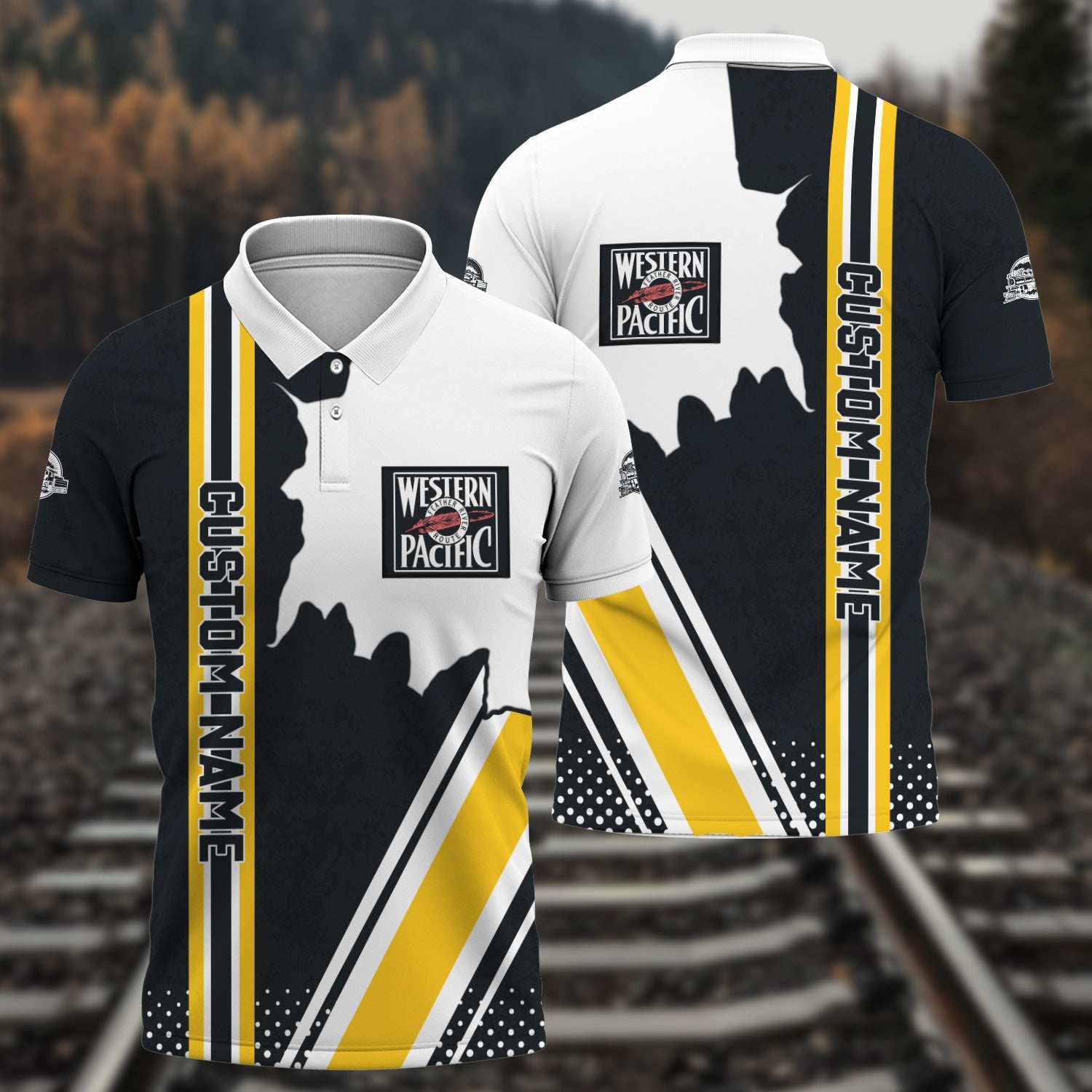 Railspirit Personalized Western Pacific Railroad Polo Shirt All Over Printed Unisex Shirt