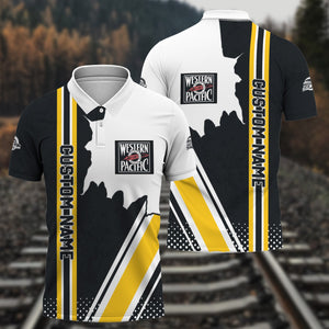 Railspirit Personalized Western Pacific Railroad Polo Shirt All Over Printed Unisex Shirt
