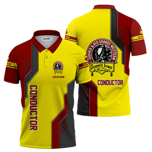 Railspirit Personalized Denver and Rio Grande Western Railroad Polo Shirt Unique Railway Style with Custom Job Train Shirt