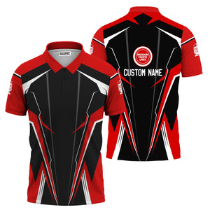 Railspirit Personalized Missouri Pacific Railroad Polo Shirt Lightning-Edge Design Train Shirt For Railroad Lovers