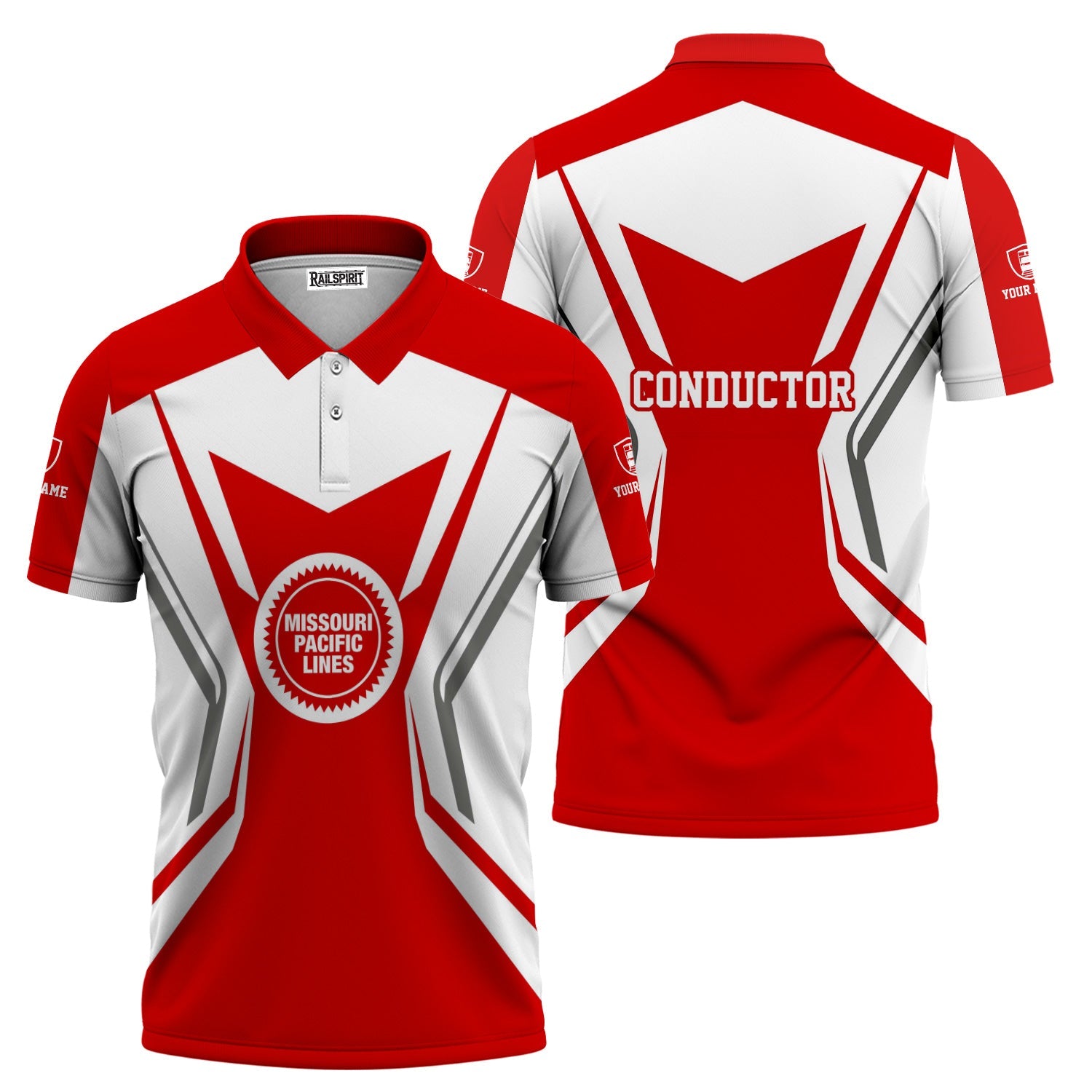 Railspirit Personalized Missouri Pacific Railroad Polo Shirt Unique Style with Custom Job Train Shirt