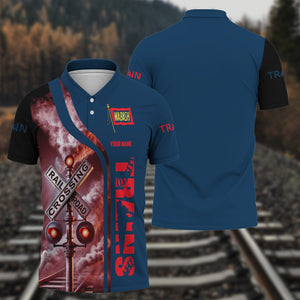 Railspirit Personalized Wabash Railroad Polo Shirt Crossing Railroad Sign American Locomotive Train Shirt All Over Print