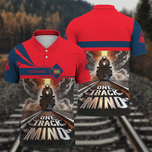 Railspirit Personalized Wabash Railroad Polo Shirt One Track Mind Train Printed Shirt