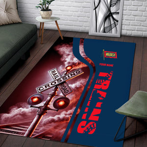 Railspirit Personalized Wabash Railroad Area Rug Railroad Crossing Sign Rug All Over Print