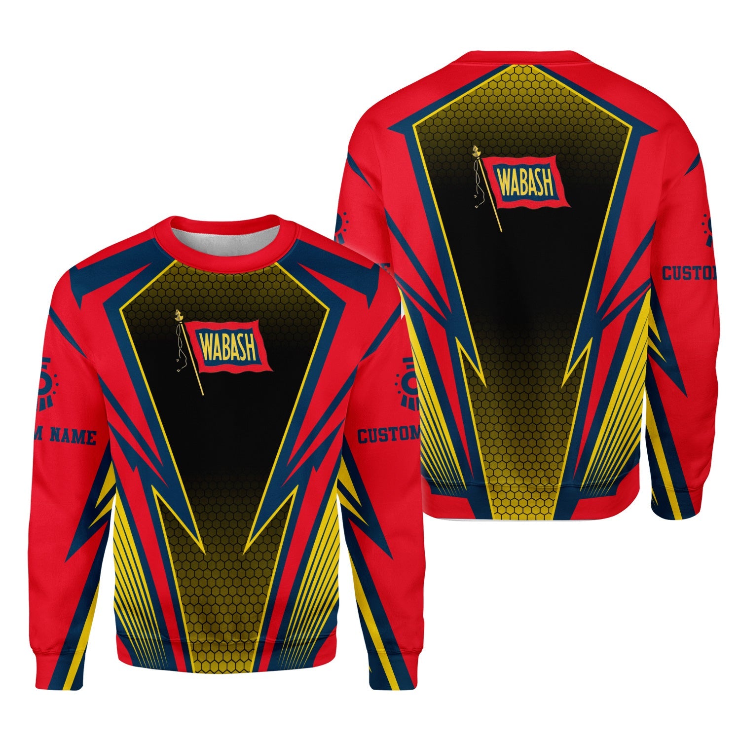 Railspirit Personalized Wabash Railroad Sweatshirt Lightning Graphic Style Shirt Gift Idea For Train Lover