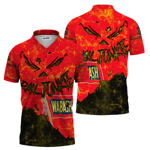 Railspirit Personalized Wabash Railroad Polo Shirt Torn Graphic Style Train Shirt For Rail Junkie