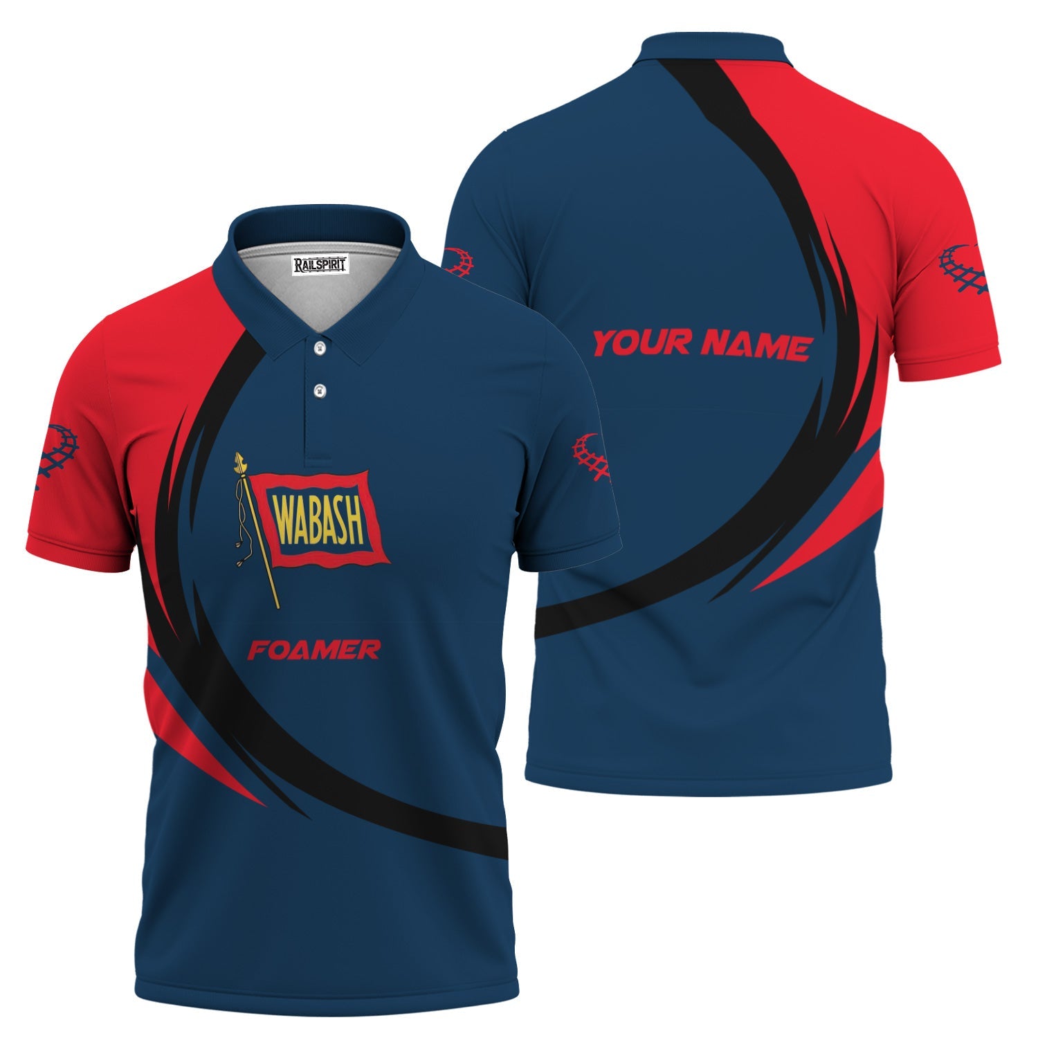 Railspirit Personalized Wabash Railroad Polo Shirt Unique Graphic Style Shirt For Train Enthusiasts