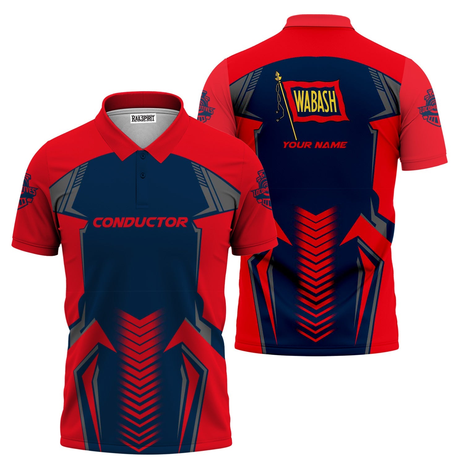 Railspirit Personalized Wabash Railroad Polo Shirt Standout Style with Custom Position Train Shirt
