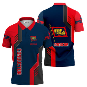 Railspirit Personalized Wabash Railroad Polo Shirt Unique Railway Style with Custom Job Train Shirt