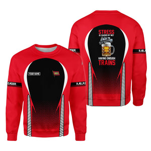 Railspirit Personalized Wabash Railroad Sweatshirt Stress Is Caused By Not Having Enough Trains Shirt All Over Print Shirt