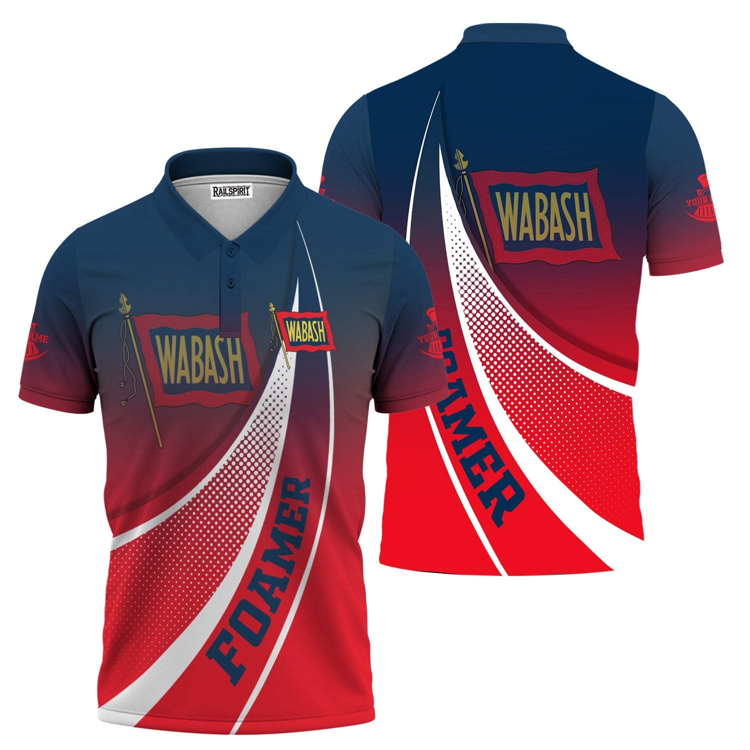 Railspirit Personalized Wabash Railroad Polo Shirt Railway-Themed Style Shirt Gift Idea For Trainspotter