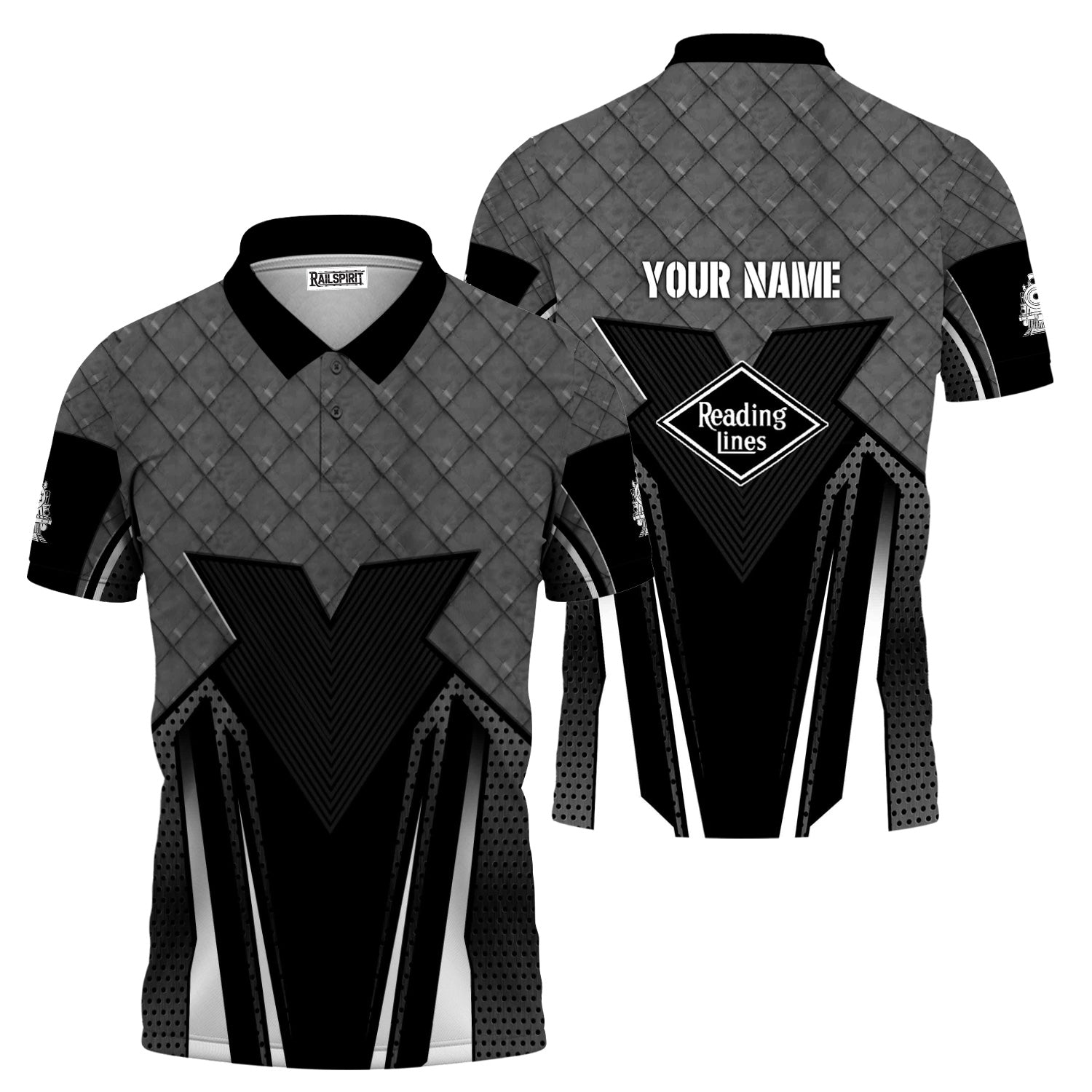 Railspirit Personalized Reading Railroad Polo Shirt Rugged Steel Vibes Train Shirt All Over Print