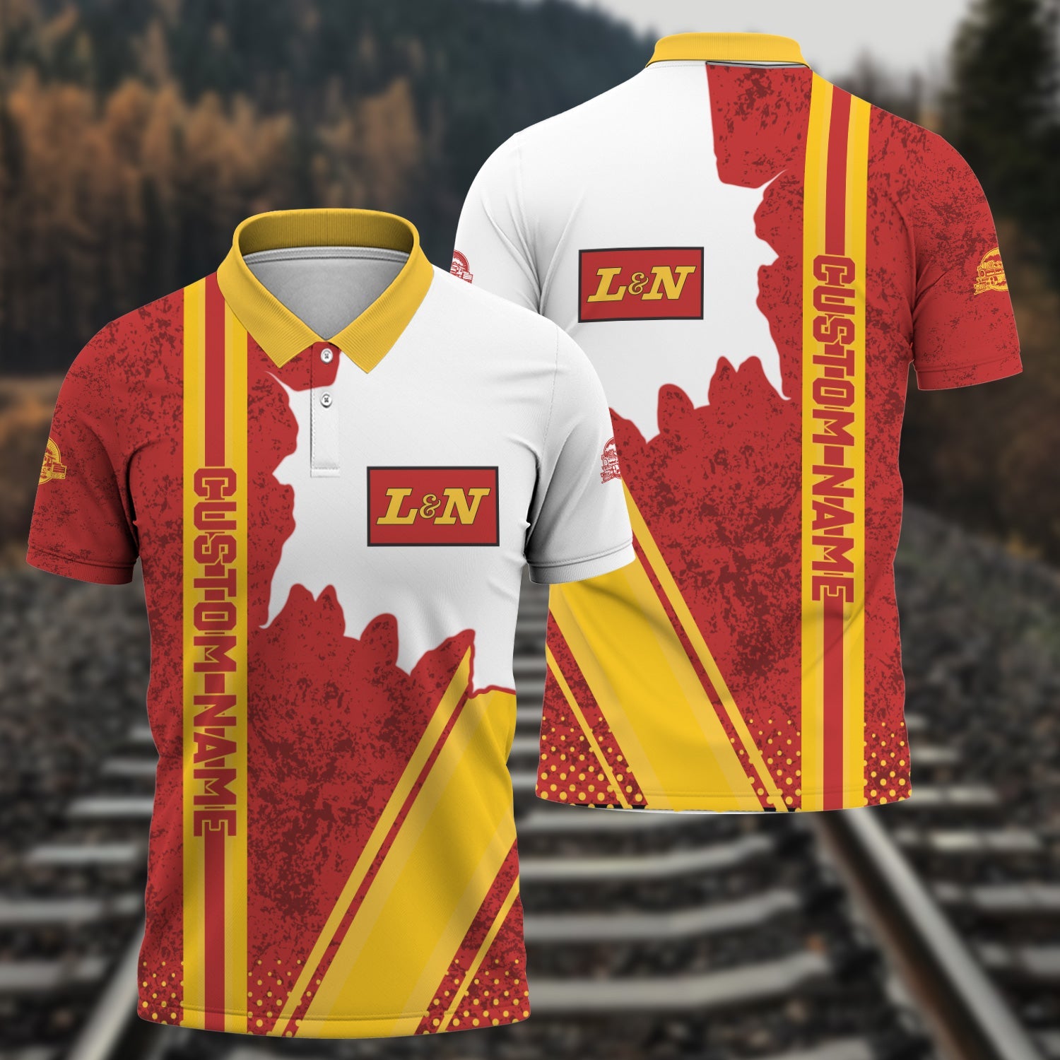 Railspirit Personalized Louisville and Nashville Railroad Polo Shirt L&N All Over Printed Unisex Shirt