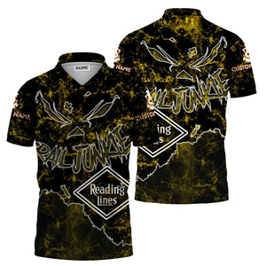 Railspirit Personalized Reading Railroad Polo Shirt Torn Graphic Style Train Shirt For Rail Junkie