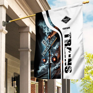 Railspirit Personalized Reading Railroad Garden Flag Railroad Crossing Sign Flag All Over Print