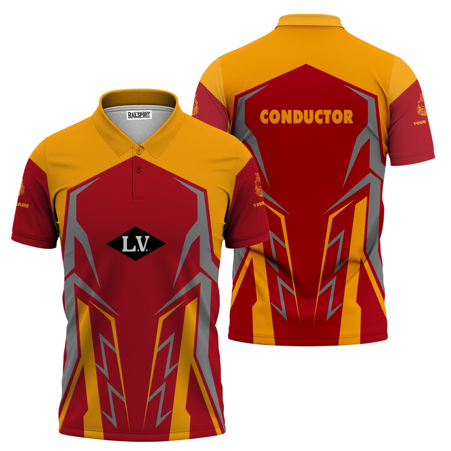 Railspirit Personalized Lehigh Valley Railroad Polo Shirt Futuristic Design with Custom Job Train Shirt