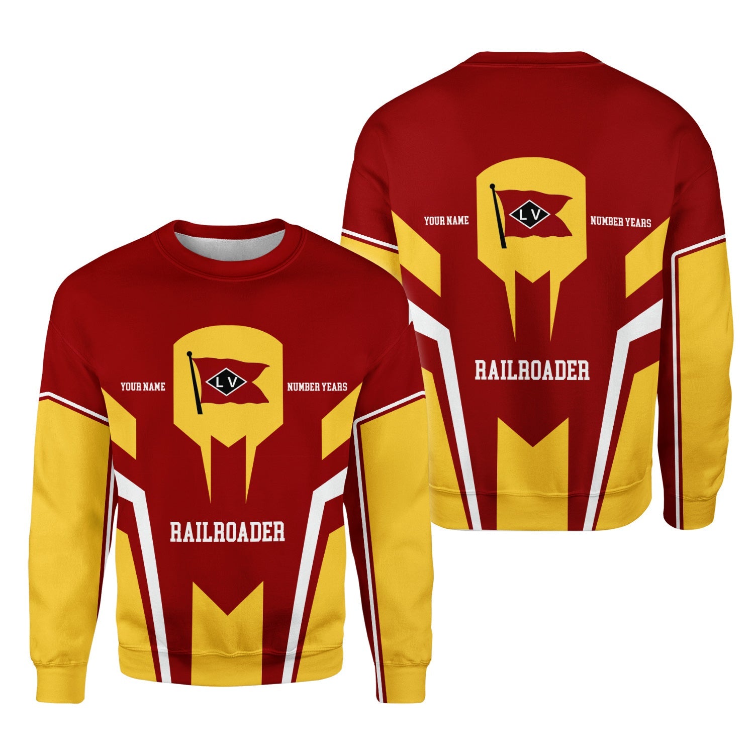 Railspirit Personalized Lehigh Valley Railroad Sweatshirt Custom Year Railroader Shirt Gift Idea For Train Lover