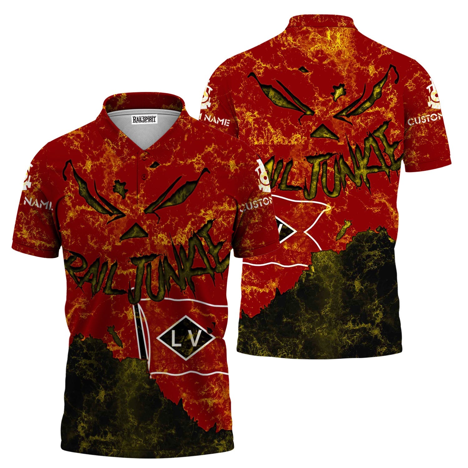 Railspirit Personalized Lehigh Valley Railroad Polo Shirt Torn Graphic Style Train Shirt For Rail Junkie