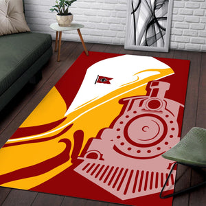 Railspirit Lehigh Valley Railroad Area Rug Flame-Inspired Style Rug Gift Idea For Train Lovers